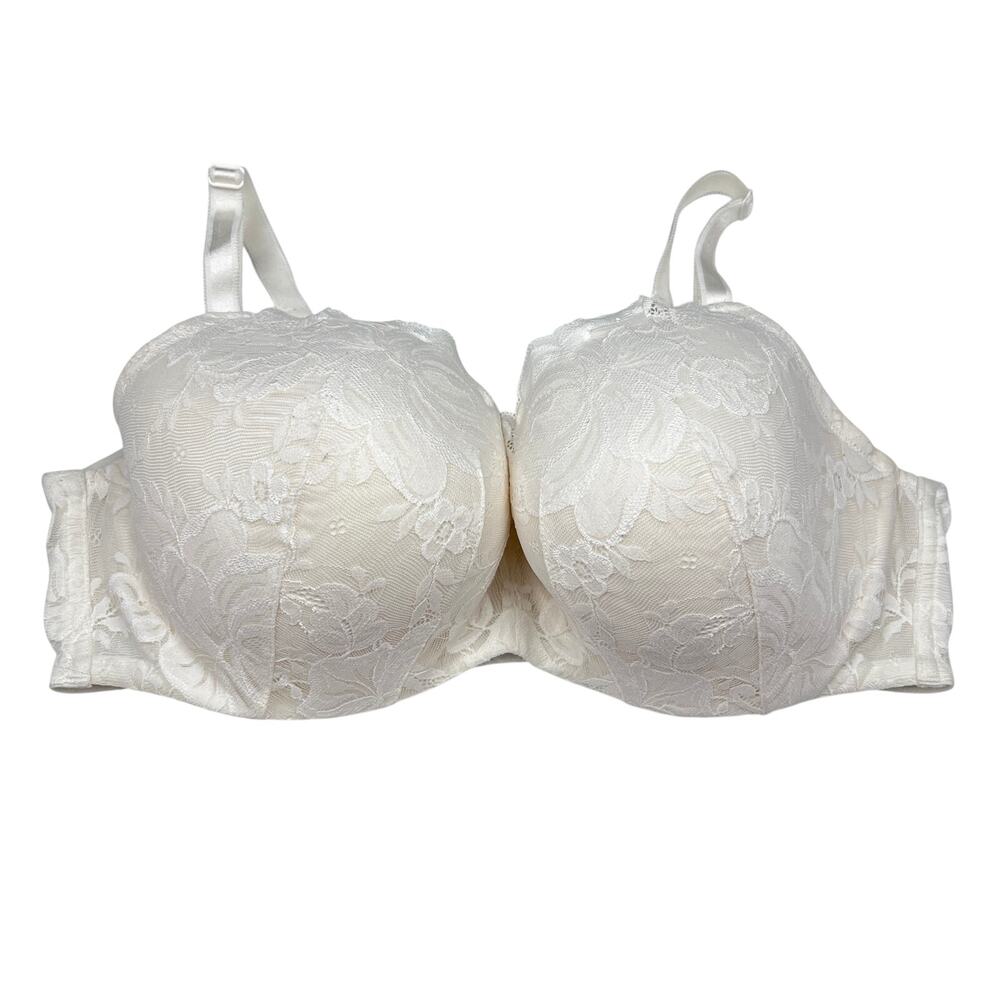 Torrid Bra Women 40DD Lightly Lined Underwired White Lace Wedding Bride Coquette